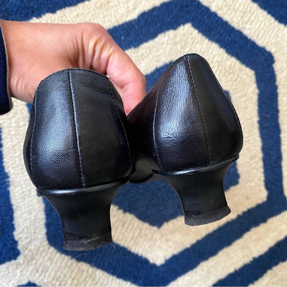 🖤 TAMARIS GENUINE LEATHER BOW DETAIL SQUARE TOE SMALL HEEL PUMPS! - Picture 5 of 14